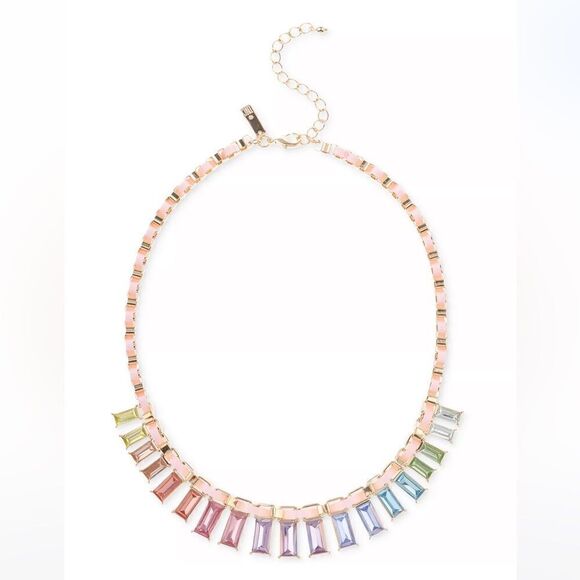 NWT INC INTERNATIONAL CONCEPTS Rainbow Baguette Ribbon-Woven Statement Necklace - Picture 1 of 6